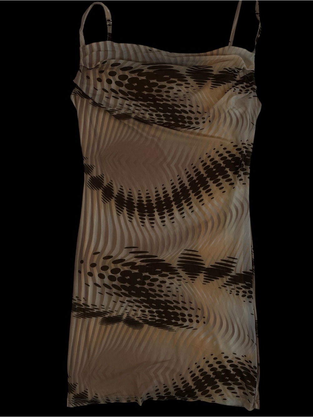 Toffee abstract swirl Beige and Brown Printed Slip Dress Size Small